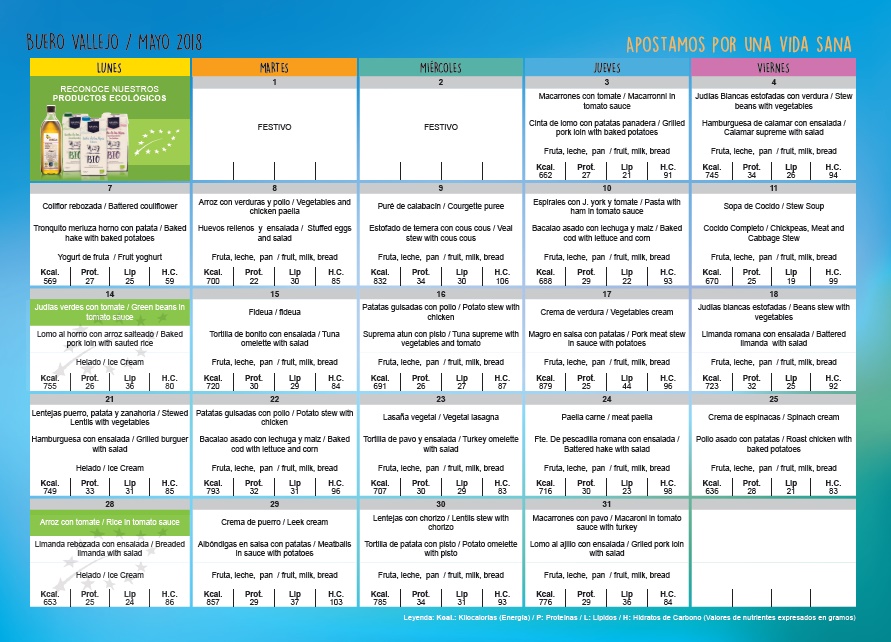 menú mes de mayo